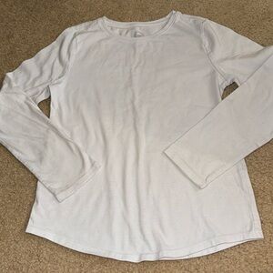 GIRLS - White Long Sleeve T-Shirt - Size 10-12